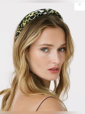 JENNIFER BEHR Printed Tori Headband Leopard Print Silk Headband